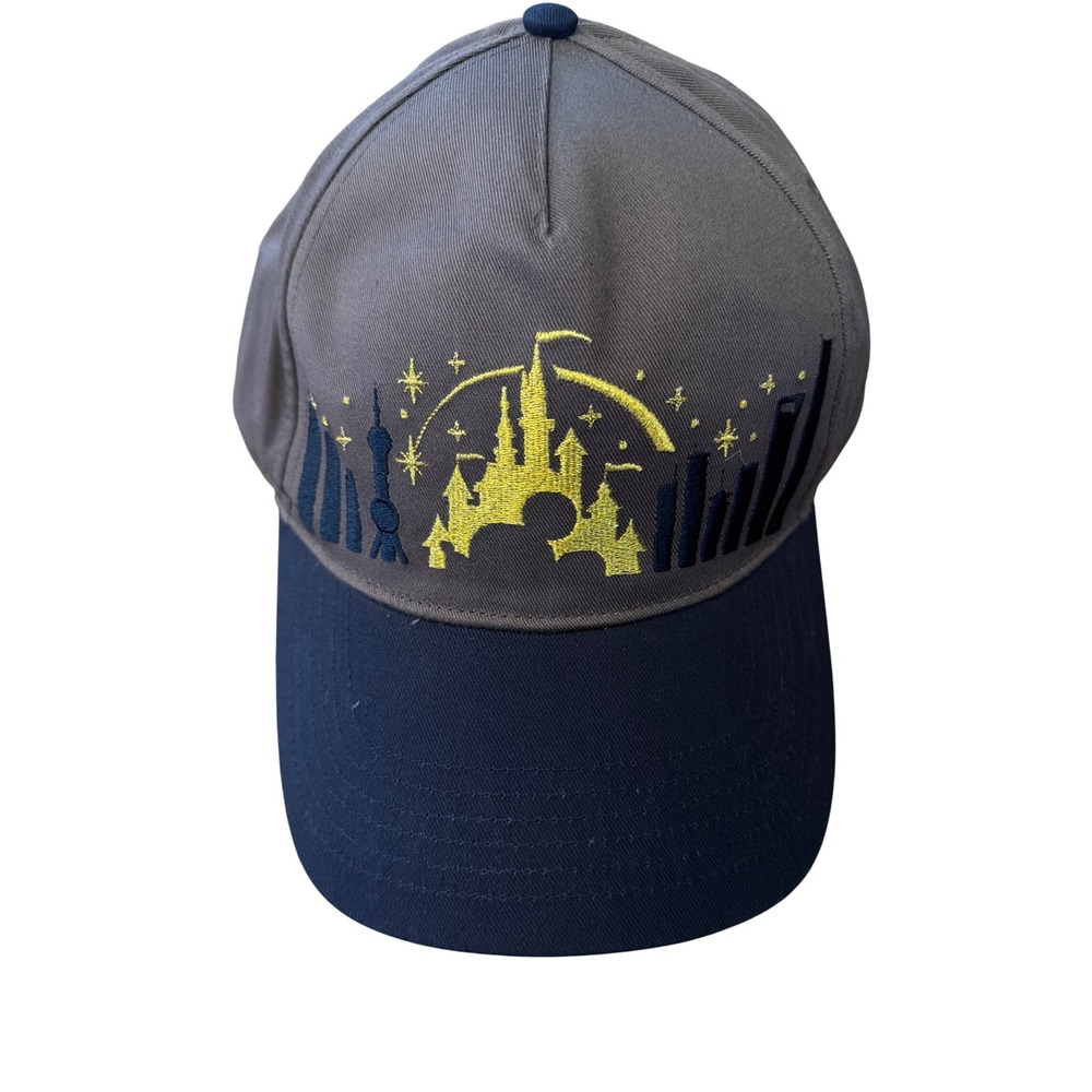 Shanghai Disney Resort 2016 Grand Opening Grey Navy Blue Adjustable Baseball Cap